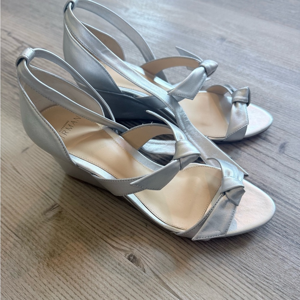 Alexandre Birman silver wedge size 37 - Picture 1 of 5